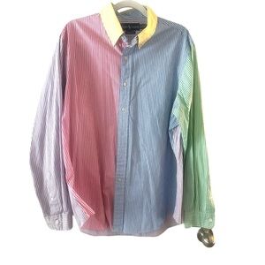 Polo Ralph Lauren multi color striped long sleeve polo button up xl